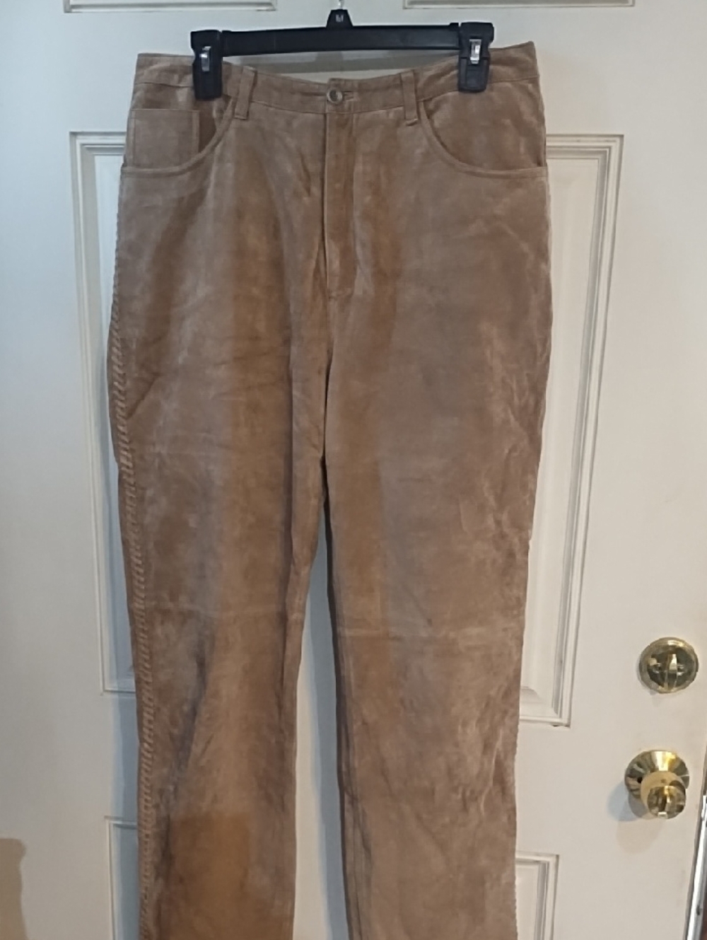Chico's Taupe Suede Leather Pants